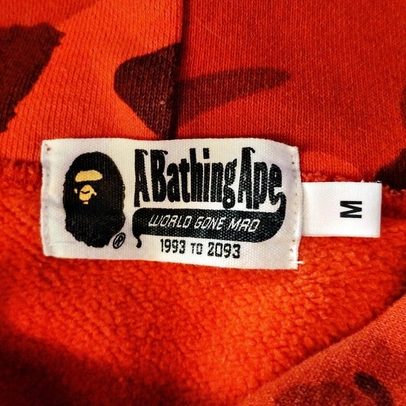 Bape Red Camo College Pullover Hoodie - Picture 6 of 16